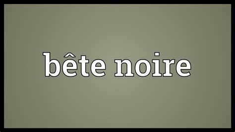betes noires|BETES NOIRES definition and meaning .